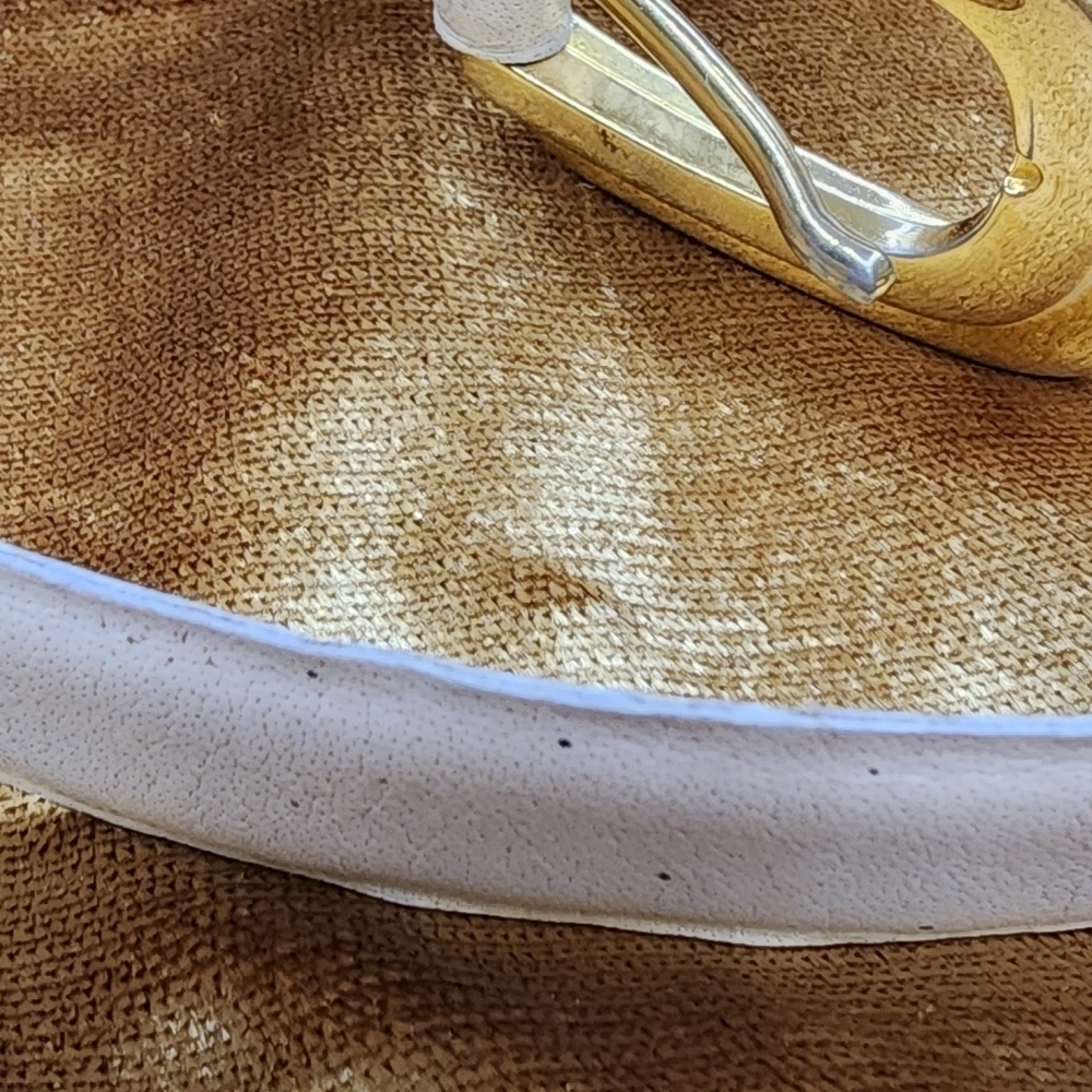 Vintage Phoebe Leather Belt Women's Size Small Cream White Brass Made in Spain - Picture 4 of 11